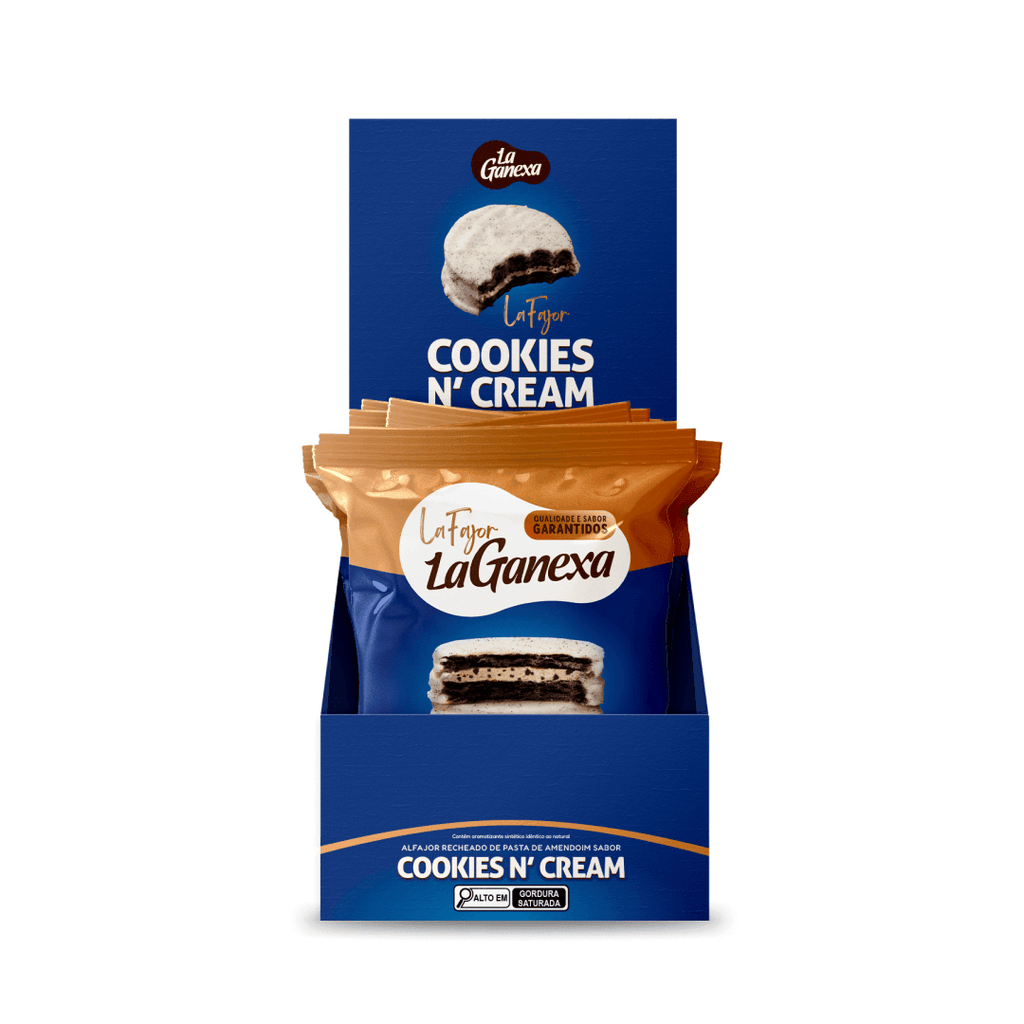 La Fajor Cookies N´Cream com Whey Protein - Display 12 unidades