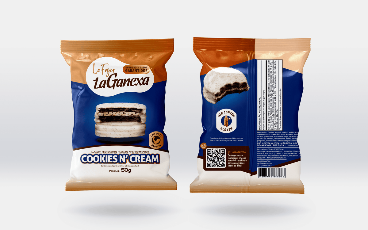 La Fajor Cookies N´Cream com Whey Protein - unidadeㅤㅤ – Pasta Laganexa
