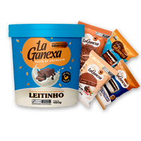 1 Pasta de Amendoim sabor Leitinho 450g + 12 Alfajores (2 de cada sabor) - FRETE GRÁTIS