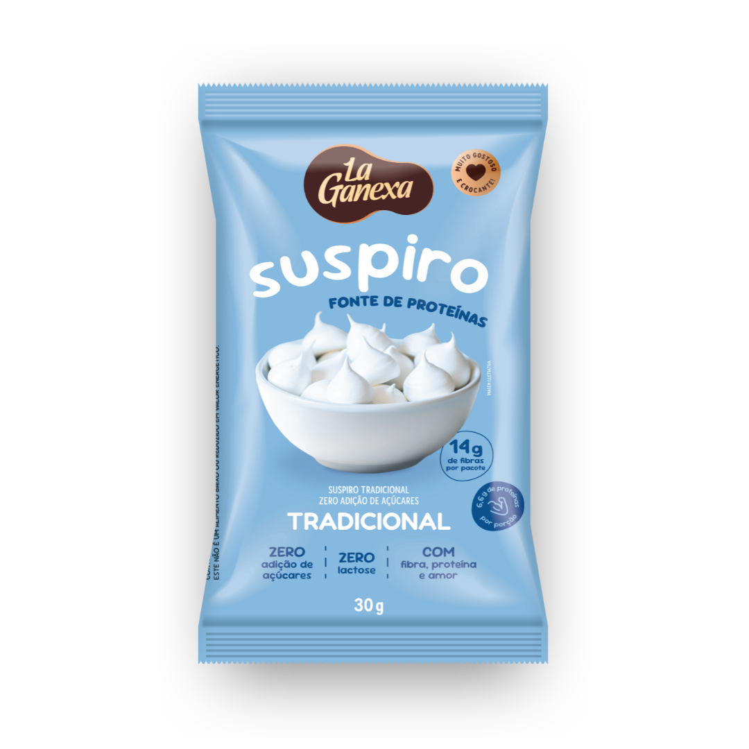 Suspiro Proteico sabor Tradicional 30g/un - La Ganexa