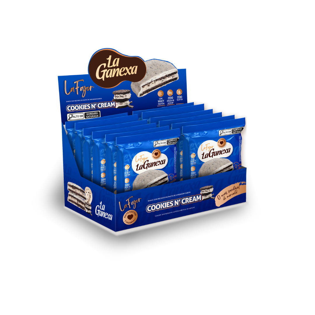 Display Alfajor sabor Cookies N´Cream com Whey Protein - 12 unidades