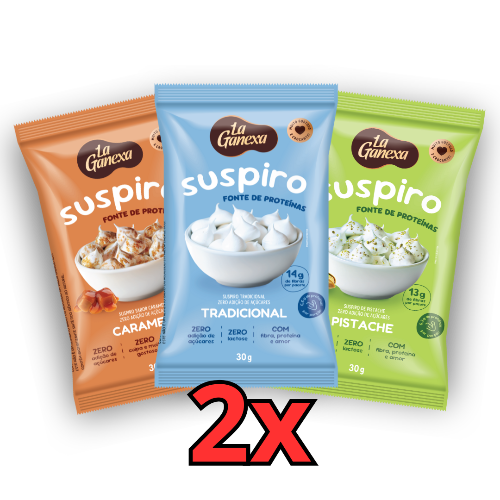 Kit Degustação Suspiros - 6un (2un Pistache, 2un Caramelo, 2un Tradicional)