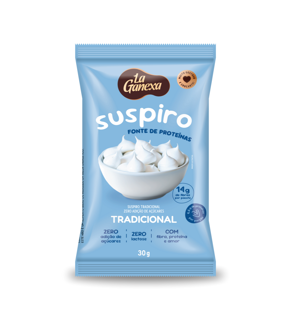Suspiro Proteico sabor Tradicional 30g/un - La Ganexa