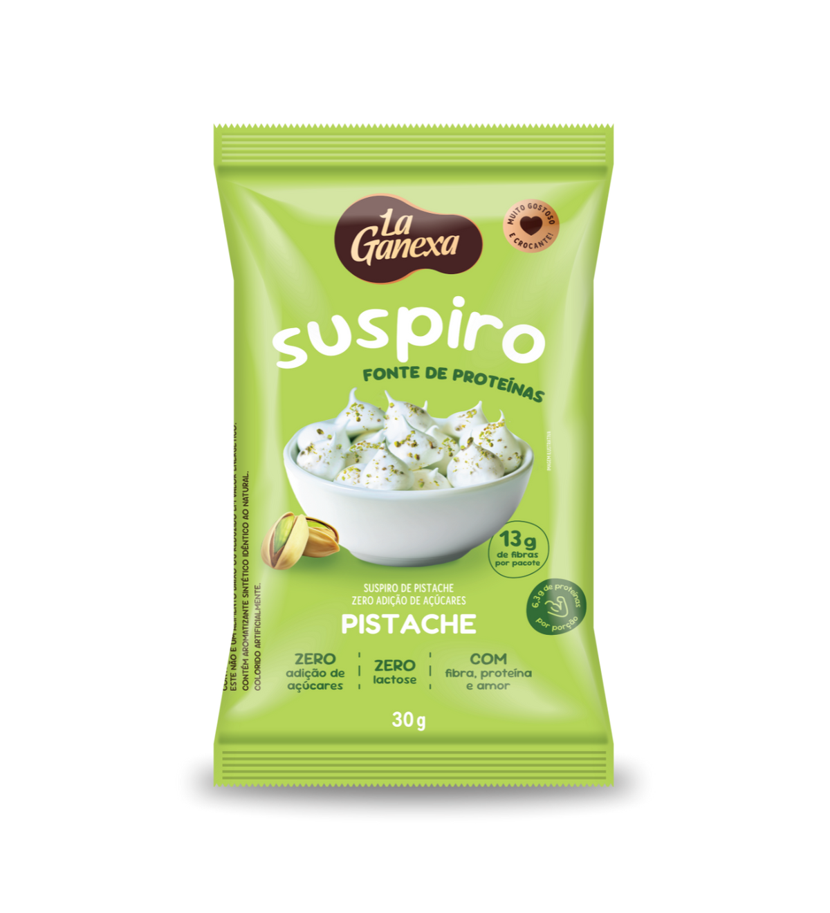 Suspiro Proteico sabor Pistache 30g/un - La Ganexa