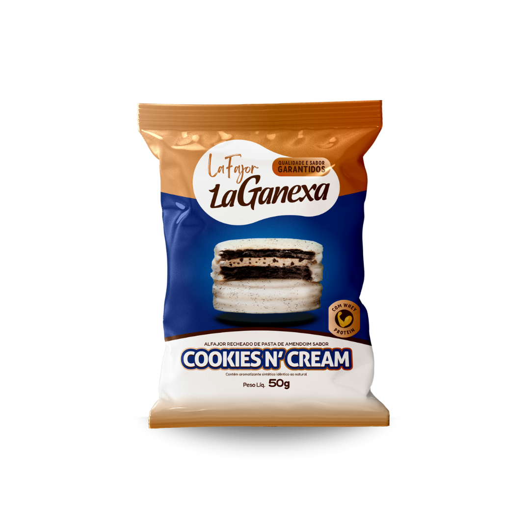 Alfajor sabor Cookies N´Cream com Whey Protein - unidadeㅤㅤ