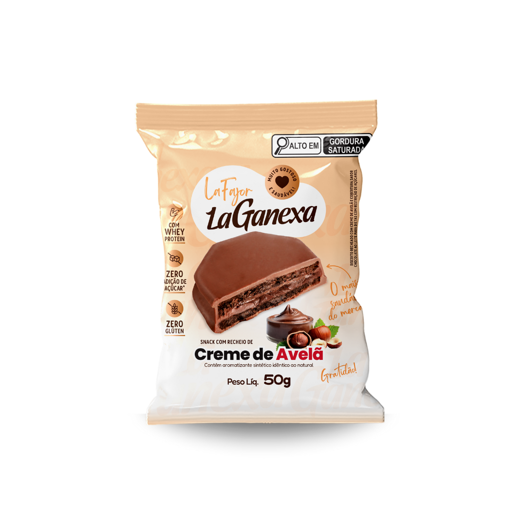 Alfajor sabor Creme de Avelã com Whey Protein - unidade