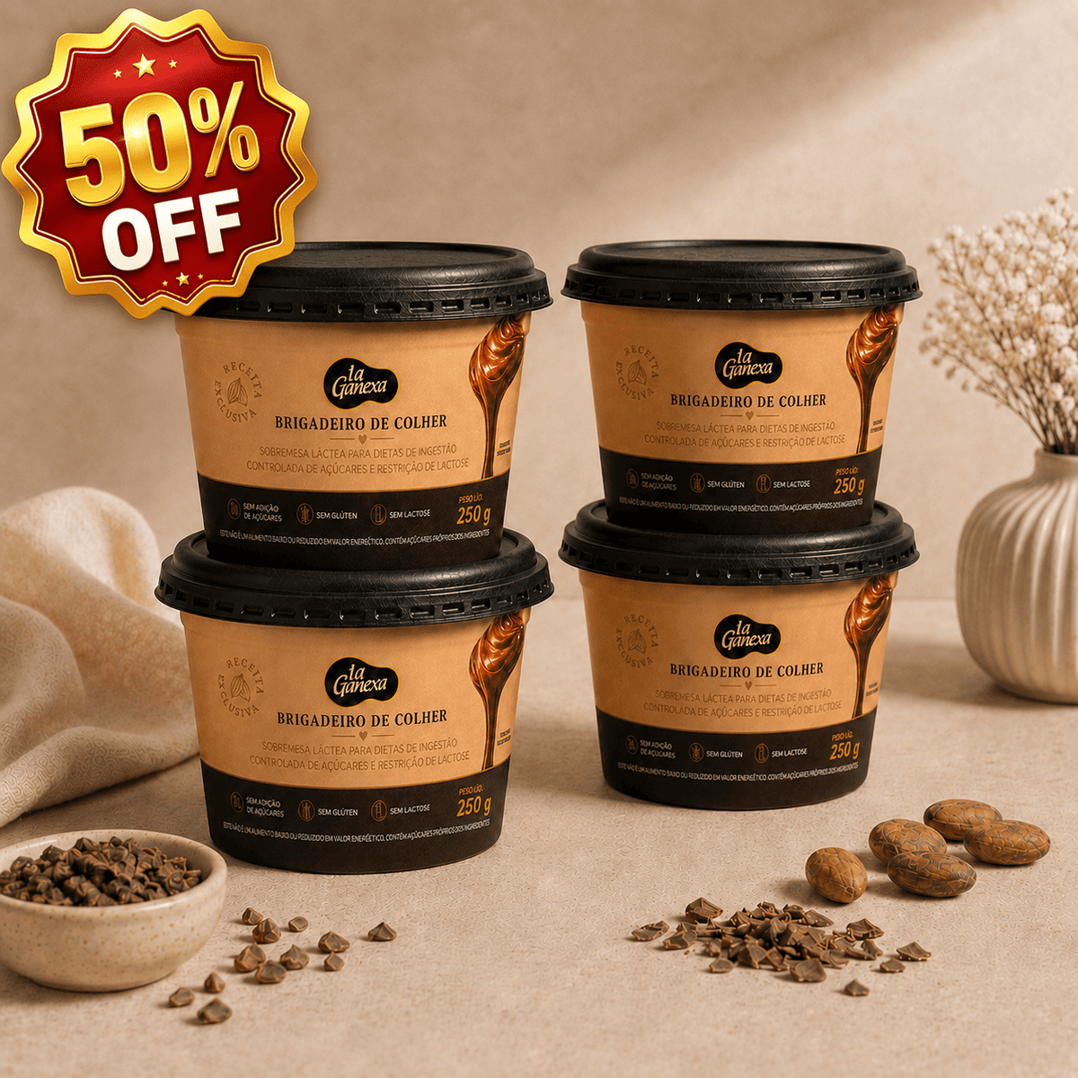 Kit 4 Brigadeiro de Colher 250g - 50% OFF