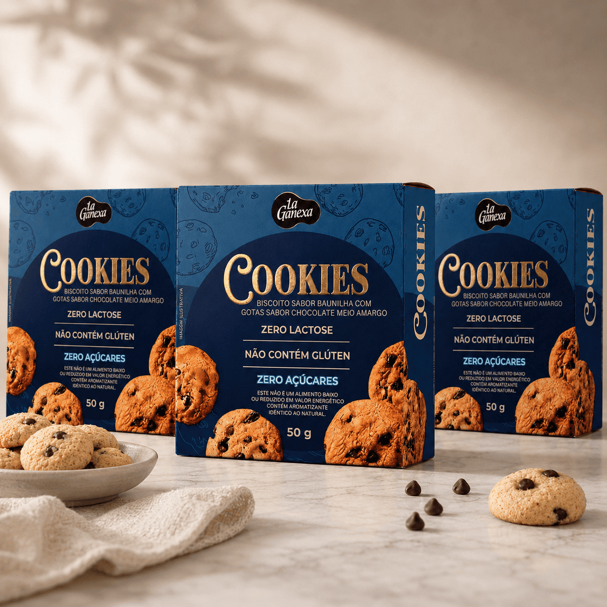Kit 6 Cookies Baunilha com Gotas de Chocolate