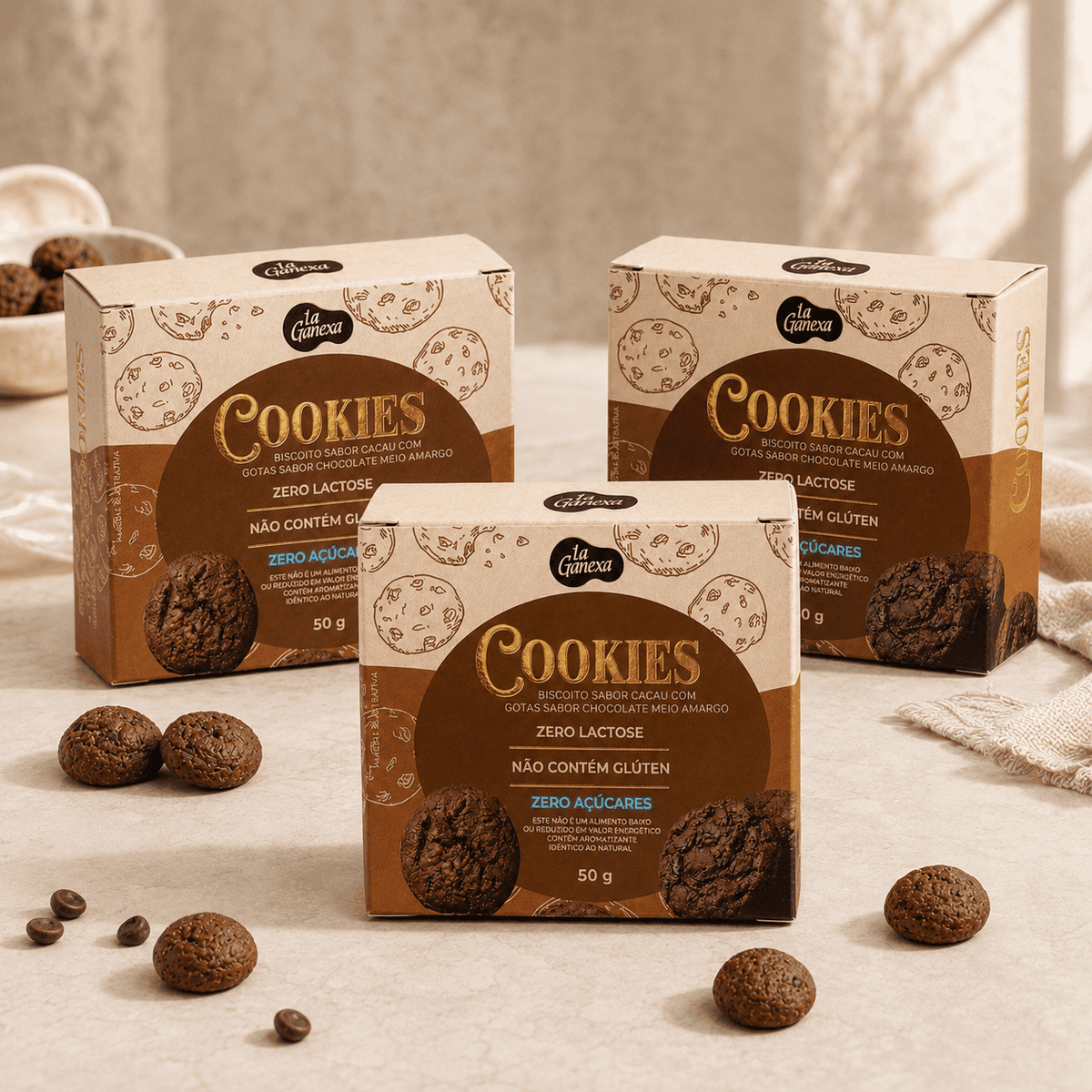 Kit 12 Cookies Cacau com Gotas de Chocolate