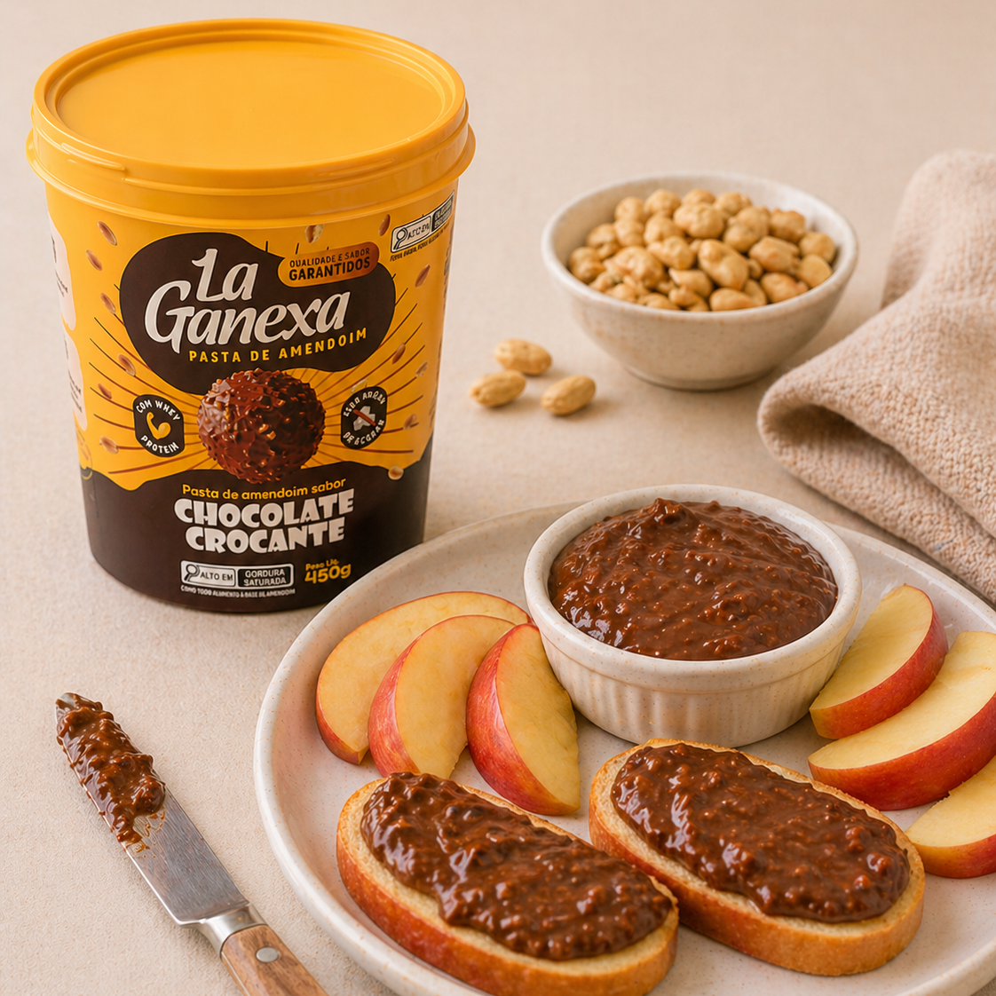 Pasta sabor Chocolate ao Leite Crocante 1kg – La Ganexa