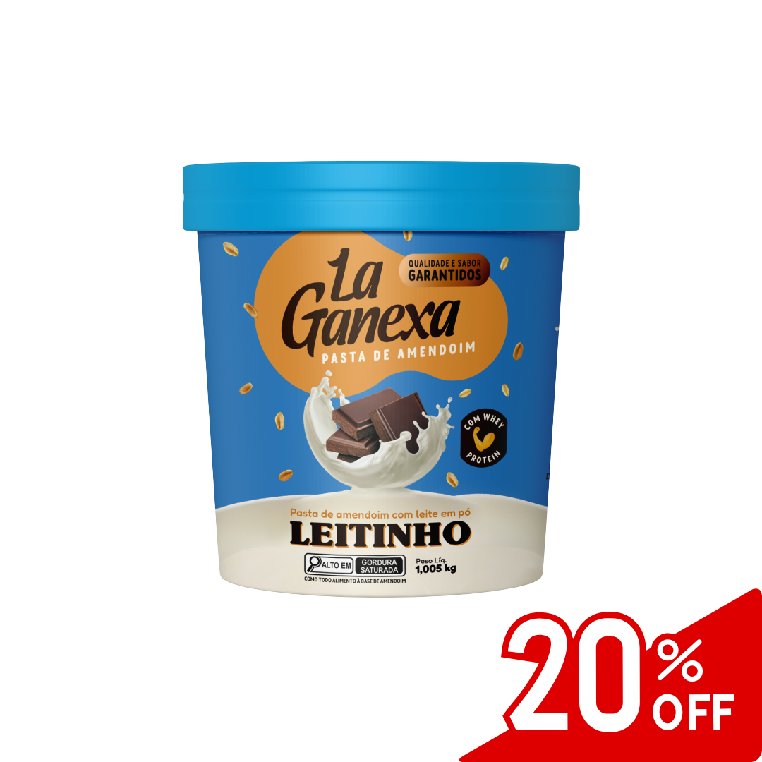 Pasta de Amendoim sabor Leitinho com Whey Protein